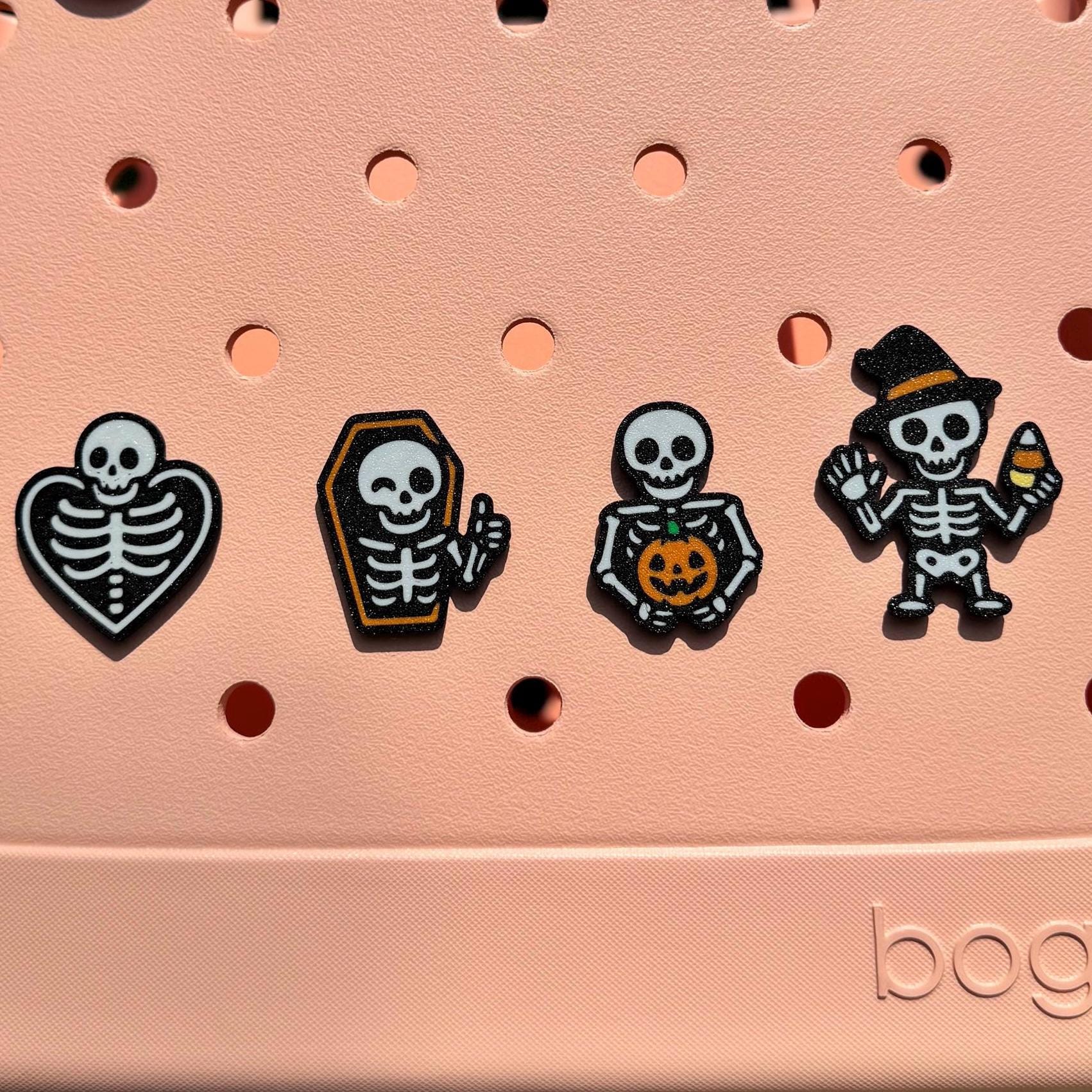 Skeleton Bogg Bag, GoGo Tote Charms: Spooky Halloween Tote Decor